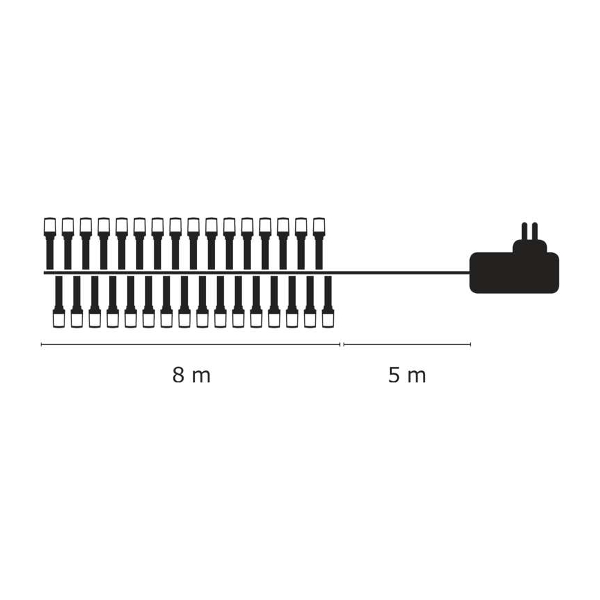 LED kerstketting buiten 80xLED/13m IP44 warm wit