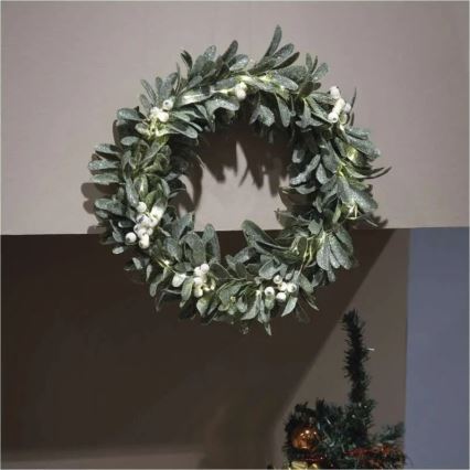 LED-kerstkrans 25x LED / 3x AA, Ø 35 cm