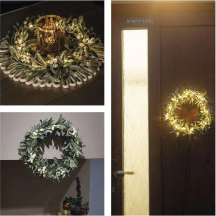 LED-kerstkrans 25x LED / 3x AA, Ø 35 cm