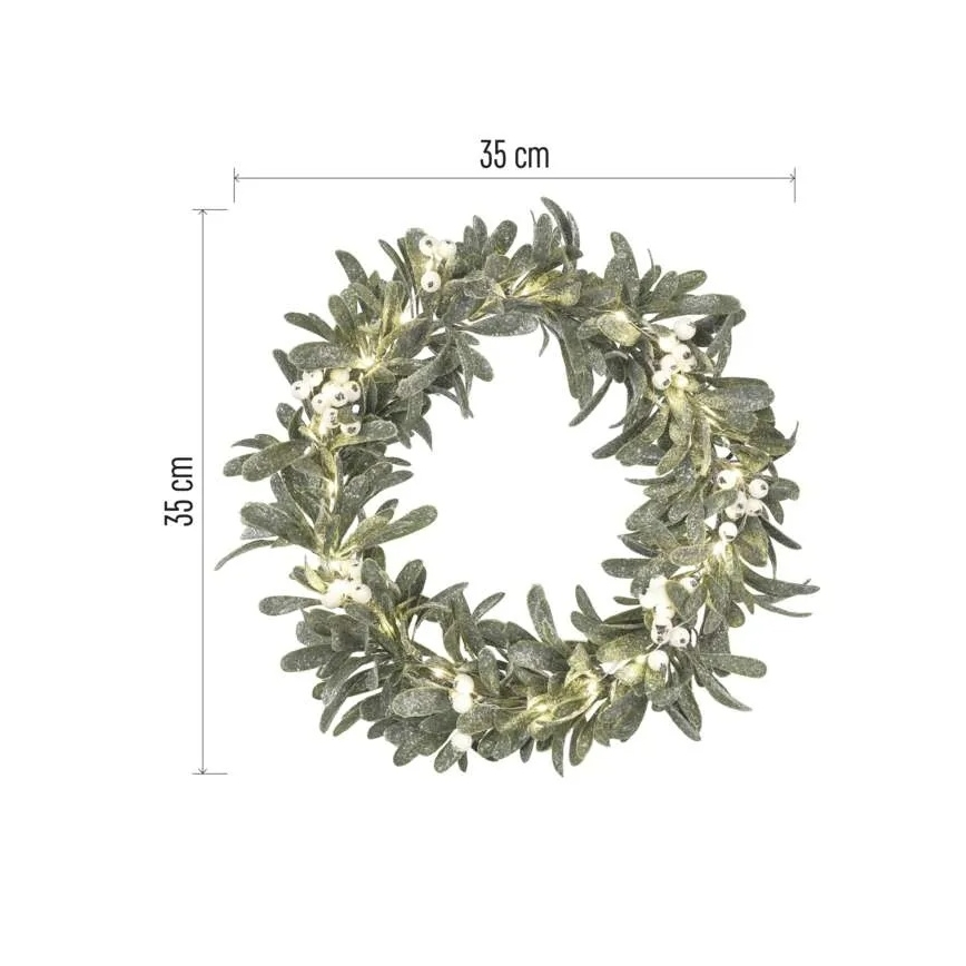 LED-kerstkrans 25x LED / 3x AA, Ø 35 cm