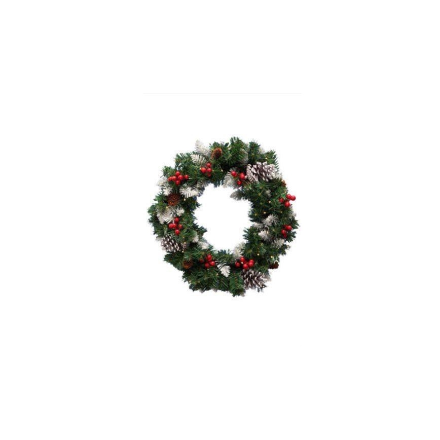 LED kerstkrans 35xLED/3xAA 8 functies Ø 45 cm IP44 warm wit