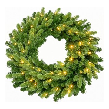 LED-kerstkrans 50xLED/3xAA 8 functies Ø 60 cm warm wit