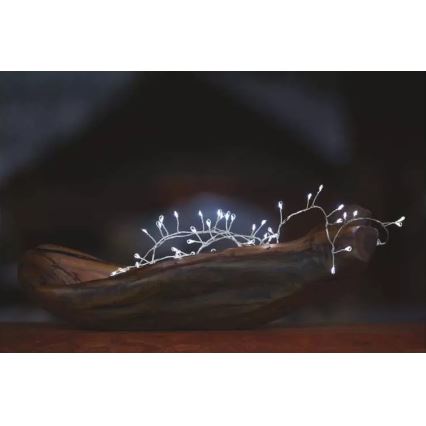 LED kerstlichtsnoer 100xLED/3xAA 2,7 m koud wit