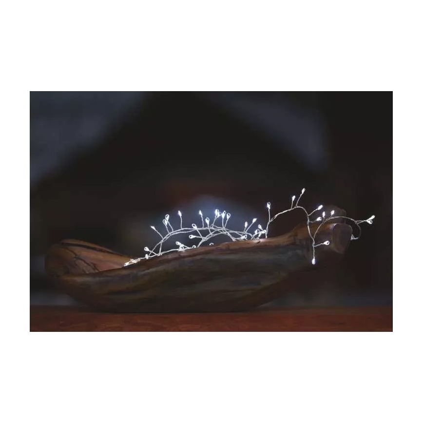 LED kerstlichtsnoer 100xLED/3xAA 2,7 m koud wit