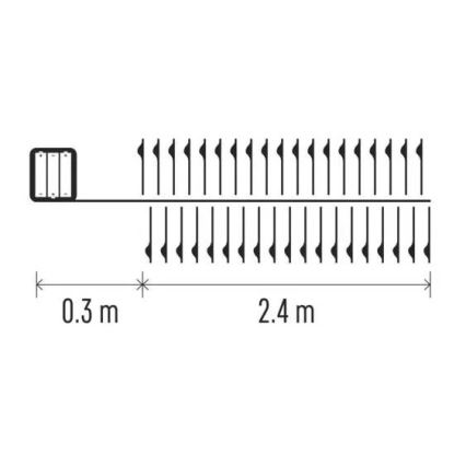 LED kerstlichtsnoer 100xLED/3xAA 2,7 m koud wit