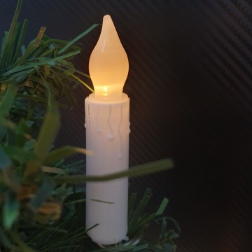 LED kerstlichtsnoer 10xLED/2xAA 1,65 m warm-wit kaarsjes