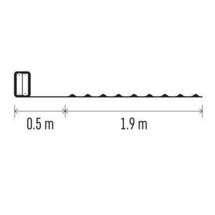 LED kerstlichtsnoer 20xLED/2,4m warm wit