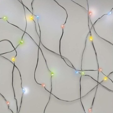 LED kerstlichtsnoer 20xLED/2xAA 2,4m meerkleurig