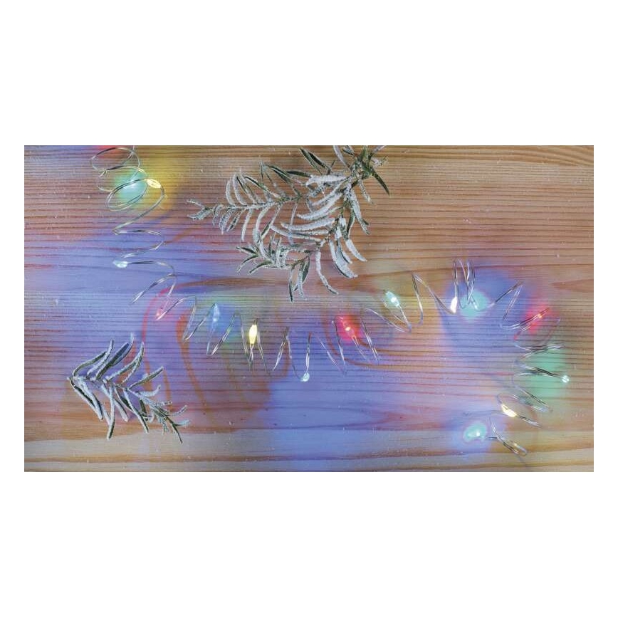 LED kerstlichtsnoer 20xLED/2xAA 2,4m meerkleurig