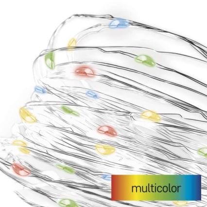 LED kerstlichtsnoer 20xLED/2xAA 2,4m meerkleurig
