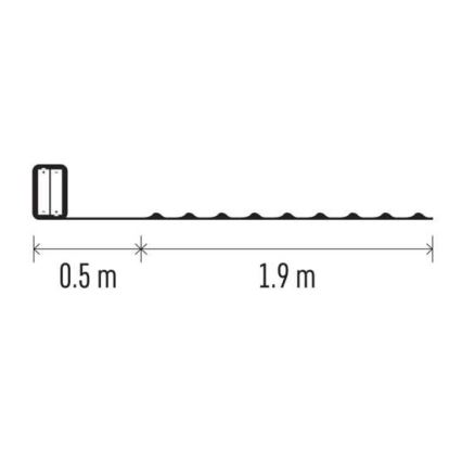 LED kerstlichtsnoer 20xLED/2xAA 2,4m meerkleurig