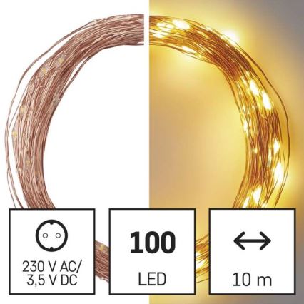 LED kerstlichtsnoer voor buiten 100xLED/15m IP44 warm wit