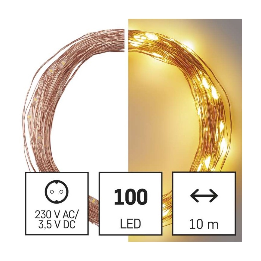 LED kerstlichtsnoer voor buiten 100xLED/15m IP44 warm wit