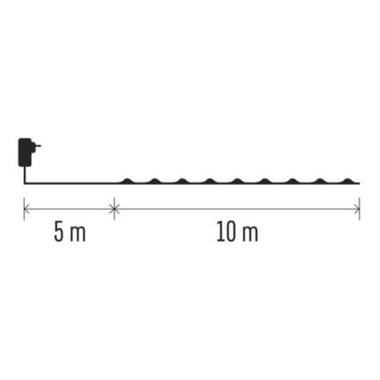 LED kerstlichtsnoer voor buiten 100xLED/15m IP44 warm wit