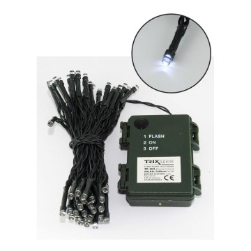 LED kerstlichtsnoer voor buiten 100xLED/2 functies/3xAA 10,8m IP44 koud wit