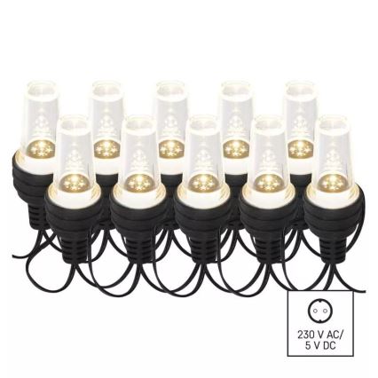 LED kerstlichtsnoer voor buiten 10xLED/9,5 m IP44 koud wit