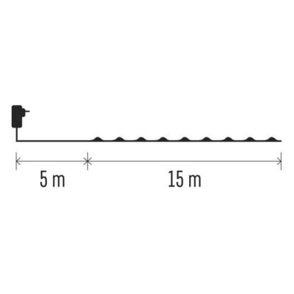 LED kerstlichtsnoer voor buiten 150xLED/20m IP44 warm wit
