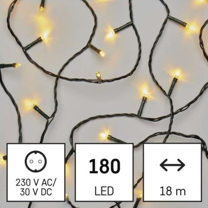 LED kerstlichtsnoer voor buiten 180xLED/23m IP44 warm wit