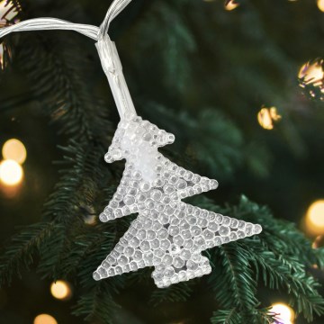 LED kerstlichtsnoer voor buiten 20xLED/2xAA 2,2 m IP44 meerkleurige boompjes