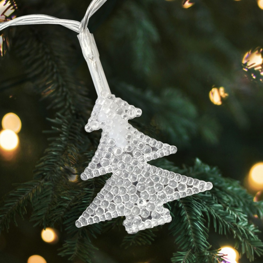 LED kerstlichtsnoer voor buiten 20xLED/2xAA 2,2 m IP44 meerkleurige boompjes