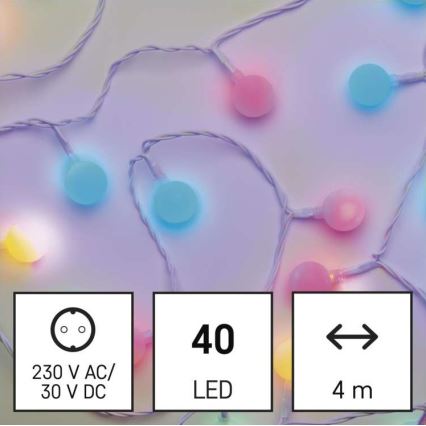 LED kerstlichtsnoer voor buiten 40xLED/9m IP44 meerkleurig