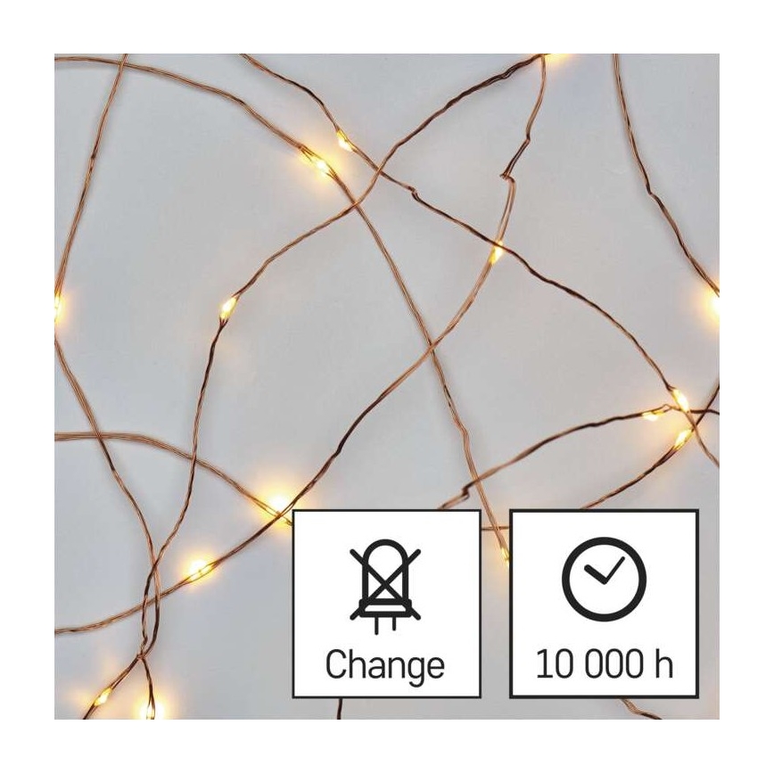 LED kerstlichtsnoer voor buiten 40xLED/9m IP44 warm wit