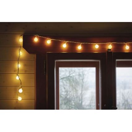 LED kerstlichtsnoer voor buiten 40xLED/9m IP44 warm wit