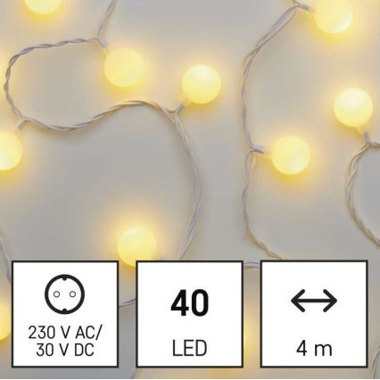 LED kerstlichtsnoer voor buiten 40xLED/9m IP44 warm wit
