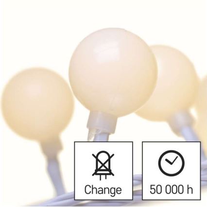 LED kerstlichtsnoer voor buiten 40xLED/9m IP44 warm wit