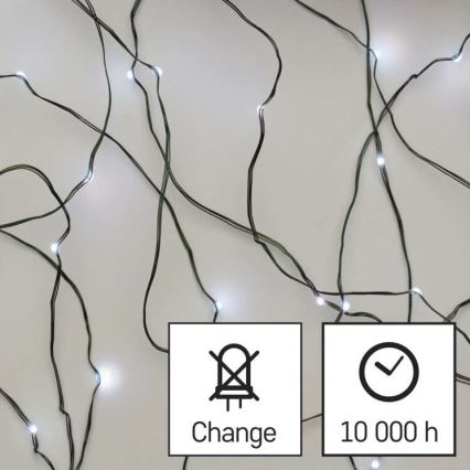 LED kerstlichtsnoer voor buiten 75xLED/12,5m IP44 koel wit