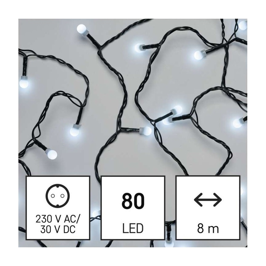 LED kerstlichtsnoer voor buiten 80xLED/13m IP44 koud wit