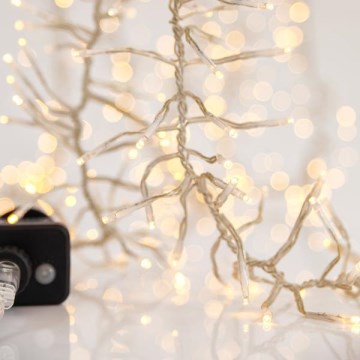 LED kerstlichtsnoer voor buiten CLUSTER 768xLED/8 functies 9 m IP44 warm wit