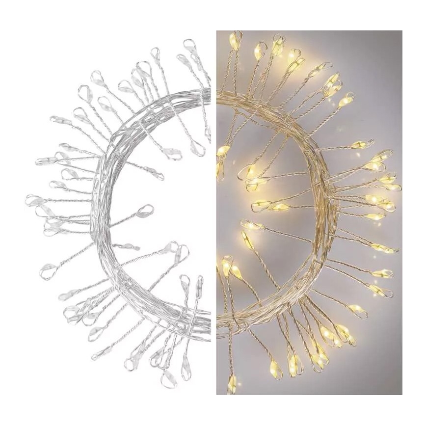 LED kerstsnoer 100xLED/3xAA 2,7m warm wit