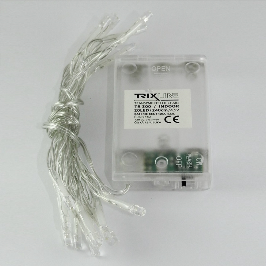 LED kerstsnoer 20xLED/2 functies 2,4m koud wit