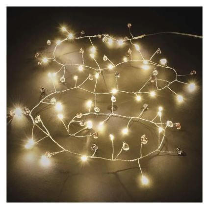 LED-kerstsnoer, 40 LED-lampjes, 3×AA, 1,5 m, warm wit