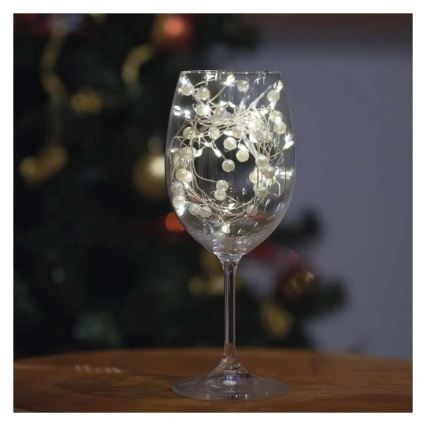 LED-kerstsnoer 40xLED/3xAA 1,5 m warm wit