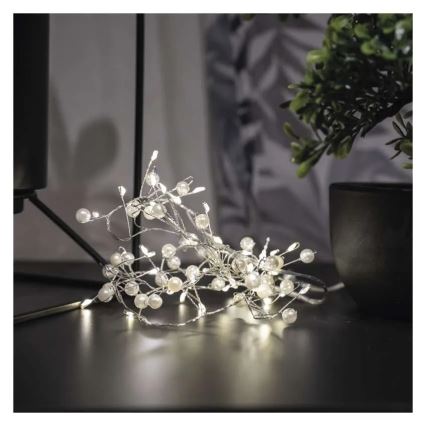 LED-kerstsnoer 40xLED/3xAA 1,5 m warm wit