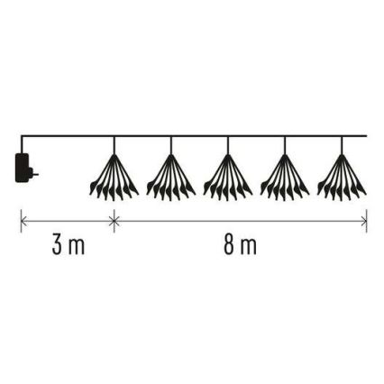 LED-kerstsnoer 450 LEDs, 8+3 m, koel wit
