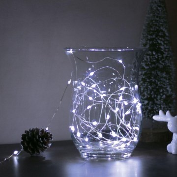 LED Kerstsnoer 50xLED/3xAA 5,25m koud wit