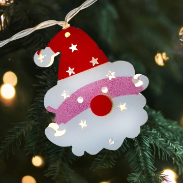 LED kerstsnoer voor buiten 10xLED/2xAA 1,65 m IP44 warm wit santa