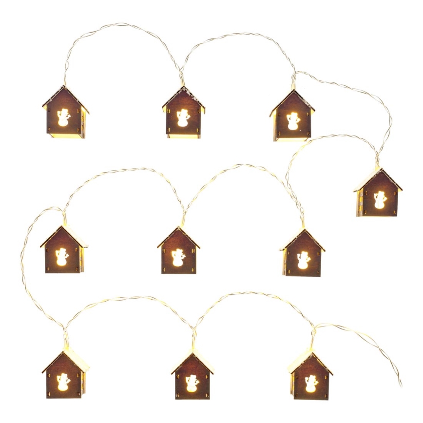 LED Kerstverlichting 10xLED/2xAA 2,3m warm wit