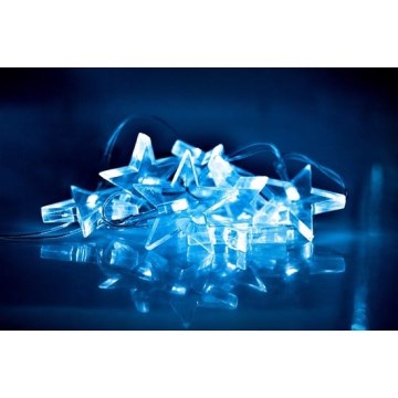 LED Kerstverlichting 10xLED/2xAA 2,5m blauw