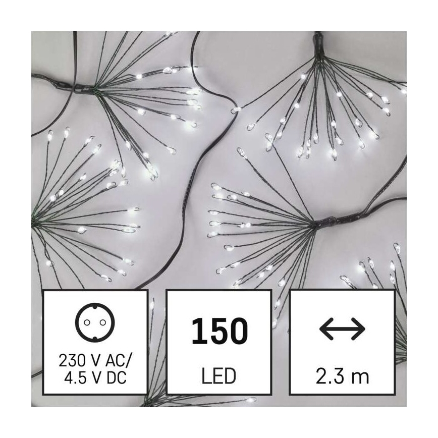 LED kerstverlichting 150xLED/5,35m koud wit