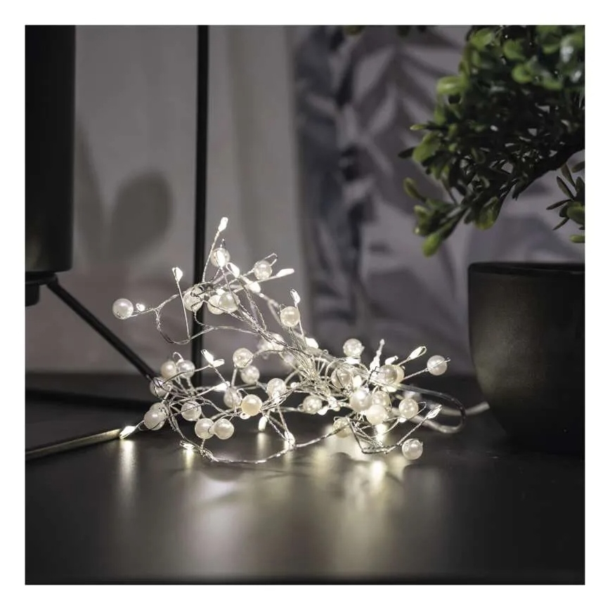 LED-kerstverlichting 40xLED/3xAA 1,5 m warm wit