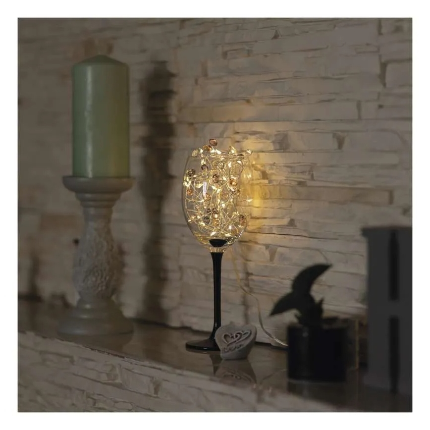 LED kerstverlichting 40xLED/3xAA 1,5 m warmwit