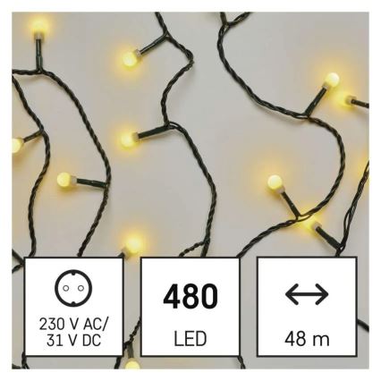 LED kerstverlichting 480xLED/8 functies 53m IP44 warm wit