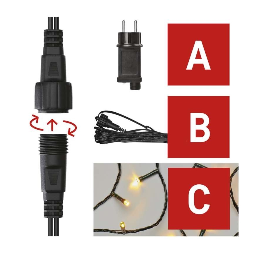LED kerstverlichting voor buiten 100xLED/15m IP44 warm wit