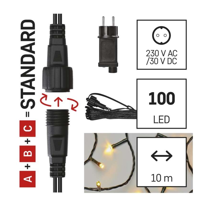 LED kerstverlichting voor buiten 100xLED/15m IP44 warm wit