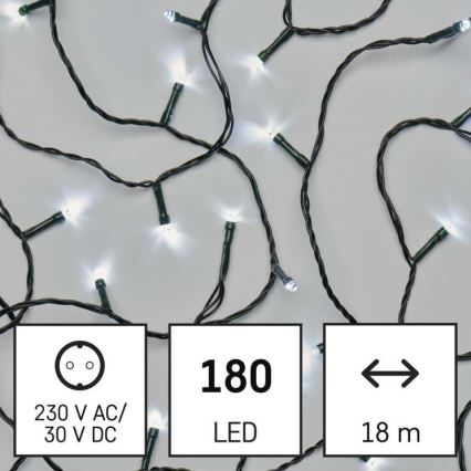 LED kerstverlichting voor buiten 180xLED/8 modi 23m IP44 koud wit