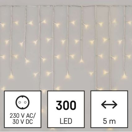 LED kerstverlichting voor buiten 300×LED/8 standen 10 m IP44 warm wit + afstandsbediening